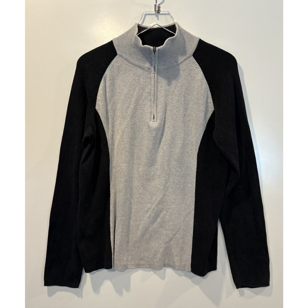 VTG Polo Jeans Co Ralph Lauren Quarter‎ Zip Sweater Womens Size XL